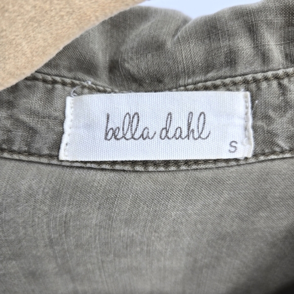 Bella Dahl Moss Green Long Sleeve Shirt Dress - Picture 12 of 13